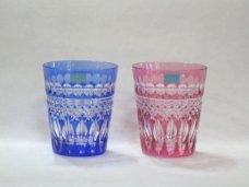 【送料無料/新品】 HOYAクリスタル 色被せ ペアロックグラス - 土岐陶器本店 グラス