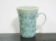 画像1: 清水焼　土渕陶葊作　花結晶　マグカップ(緑） (1)