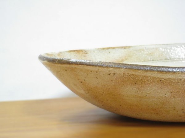 画像2: 信楽焼　へちもん　荒渕粉引　楕円盛鉢