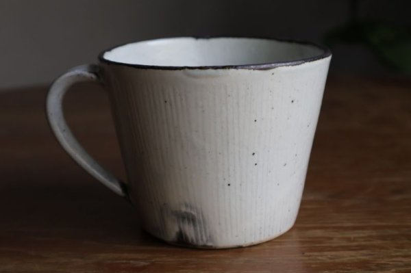 画像3: 信楽焼　へちもん　くし目粉引　マグカップ