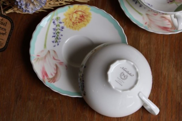 画像7: ノリタケ　COCO FLEUR「ココ フルール」　ペアティーカップ＆ソーサー