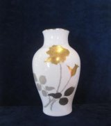 大倉陶園　１９ｃｍ金蝕バラ　花瓶