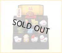 ２０１９年 亥歳【１５%ＯＦＦ】薬師窯　光堂作　招福干支　彩絵招福十二支段飾り