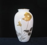 大倉陶園　２３ｃｍ金蝕バラ　花瓶