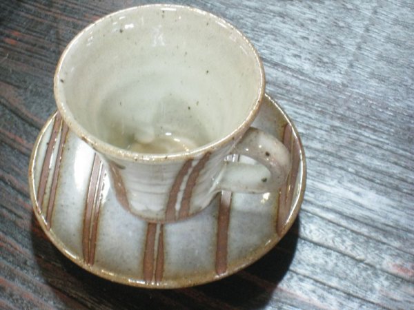画像3: 信楽焼　へちもん　白萩立線　コーヒーカップ＆ソーサー